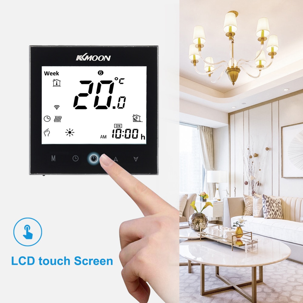 Termostatos digitales KKmoon, termostato para calentador de agua, pantalla táctil con ahorro de energía, pantalla LCD, controlador de temperatura para el hogar