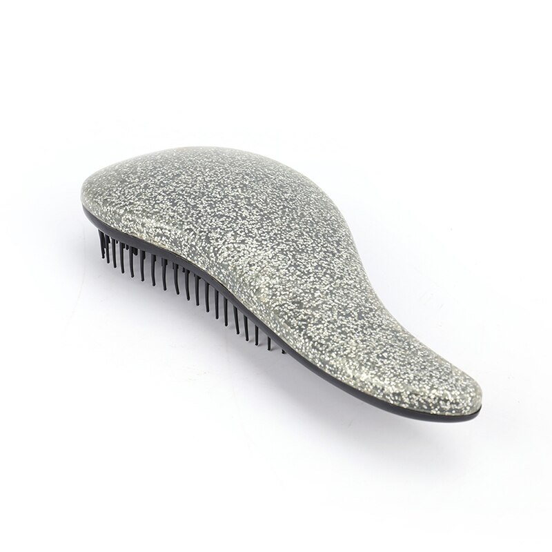 1Pcs Vrouwen Detangling Hair Brush Anti-Statische Borstel Kammen Salon Zachte Wirwar Nat Droog Haren Handvat Tangle Krullend: Silver