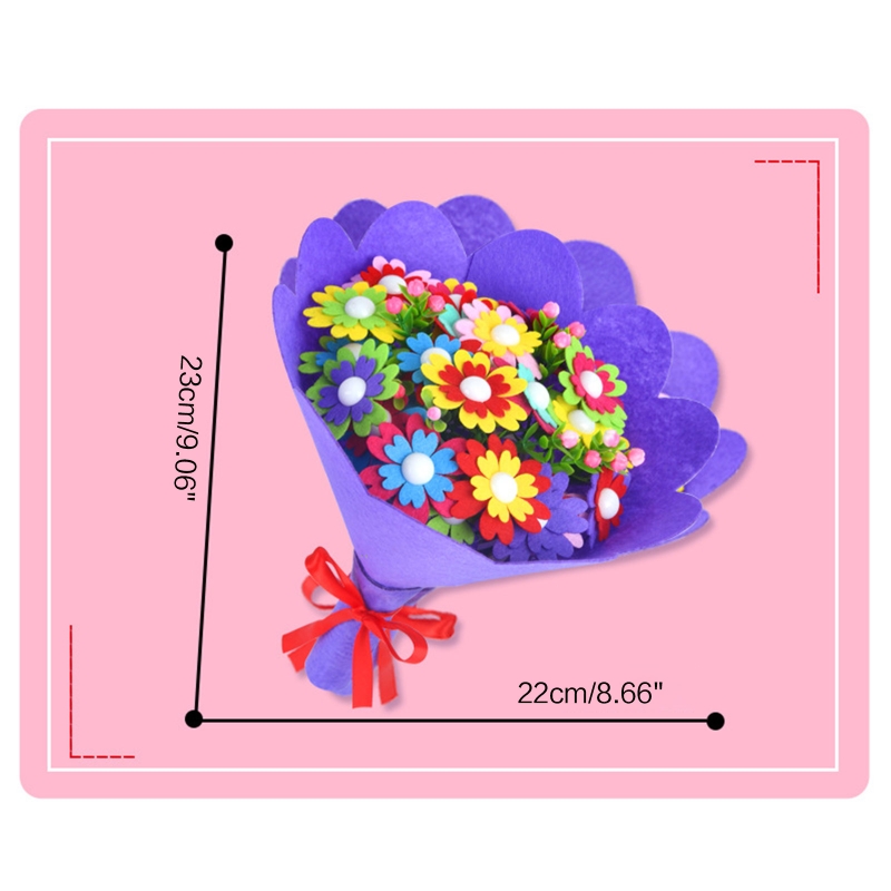 Bottone per bambini Bouquet di feltro kit di progetti per la creazione di arte materiale per bambini in scuola classe d&#39;arte puntelli didattici regalo fatto a mano