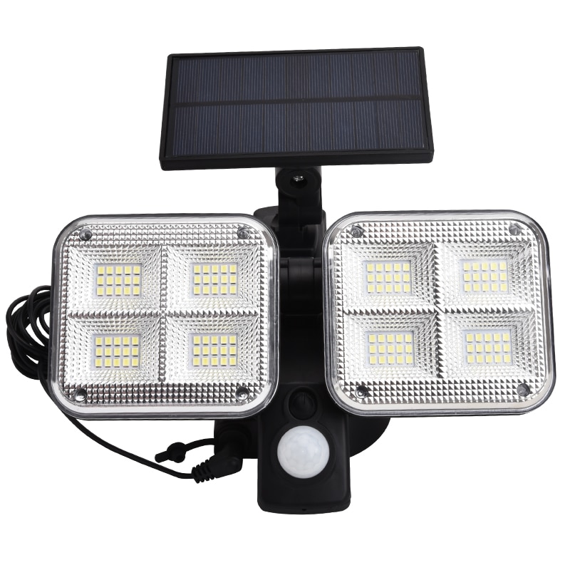 100 SMD LED Dual Head Solar Wall Light Motion Sensor Outdoor Garden Spotlight Sunlight PIR Motion Street Light Garden Decoration