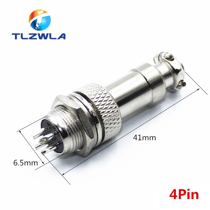 1set GX12 2/3/4/5/6/7 Pin Male + Female 12mm L88-93 Circular Aviation Socket Plug Wire Panel Connector with Plastic Cap Lid: GX12 4Pin