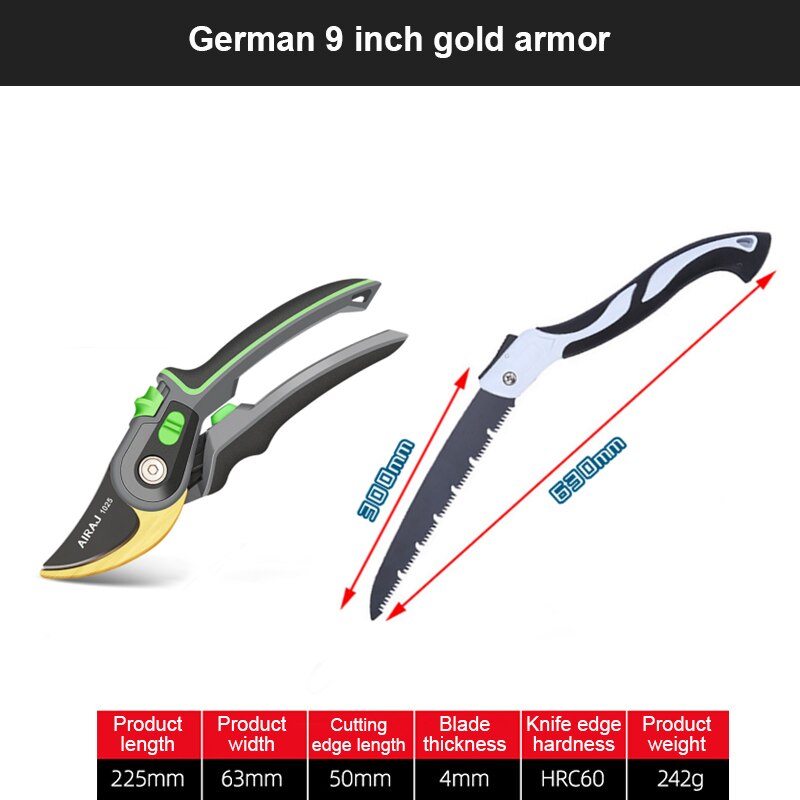 Plant Trim Horticulture Pruner Cut Secateur Shrub Garden Scissor Tool Branch Shear Orchard Pruning Shears Folding Saw Set: Set 3