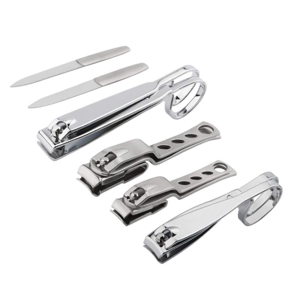 6pcs Nail Clippers File Kit 360-Degree Rotating Head Toenail Fingernail Clippers