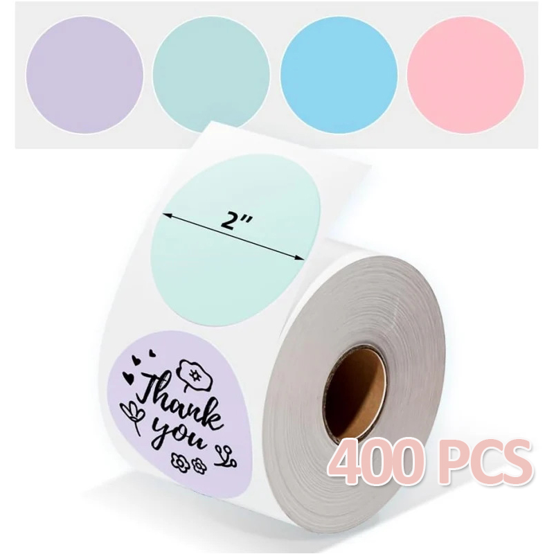 500 Stück Thermo-Etikettenpapier, runder Aufkleber, wasserfestes Etikett für , Kinderaufkleber, Logo, Dankeskarte, PM-241, PM-246S, D520S: K