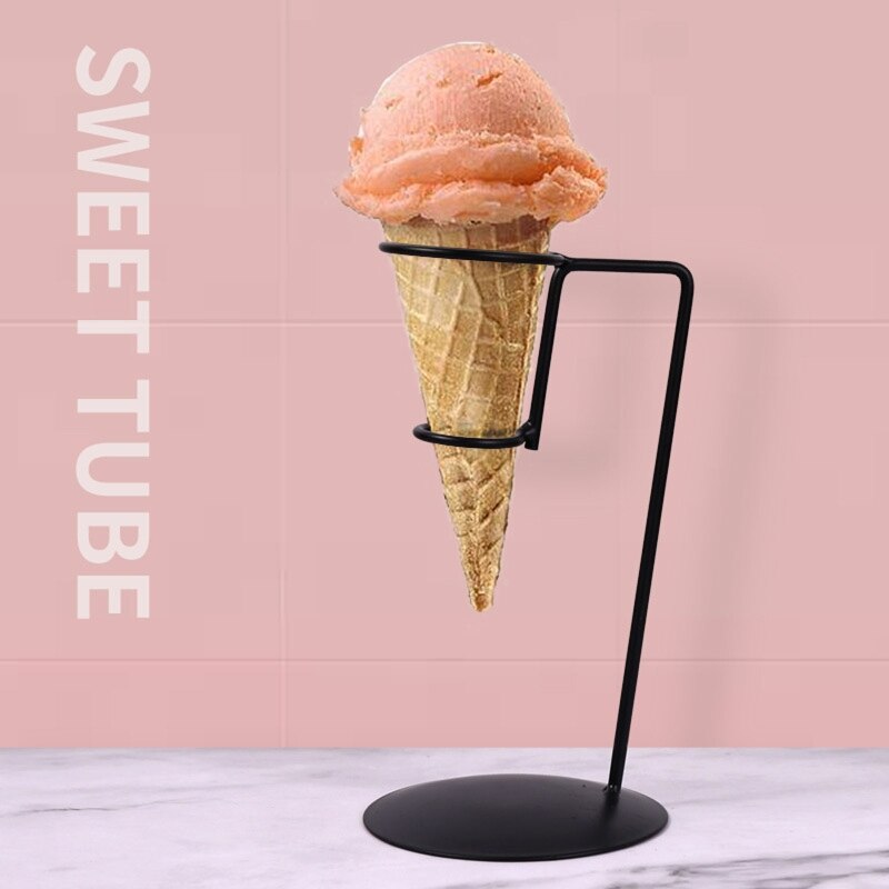 Iron Ice Cream Stand Cone Reusable Display Holders Ice Cream Rack for Restaurant Sushi Candy Shop Party Birthday Wedding