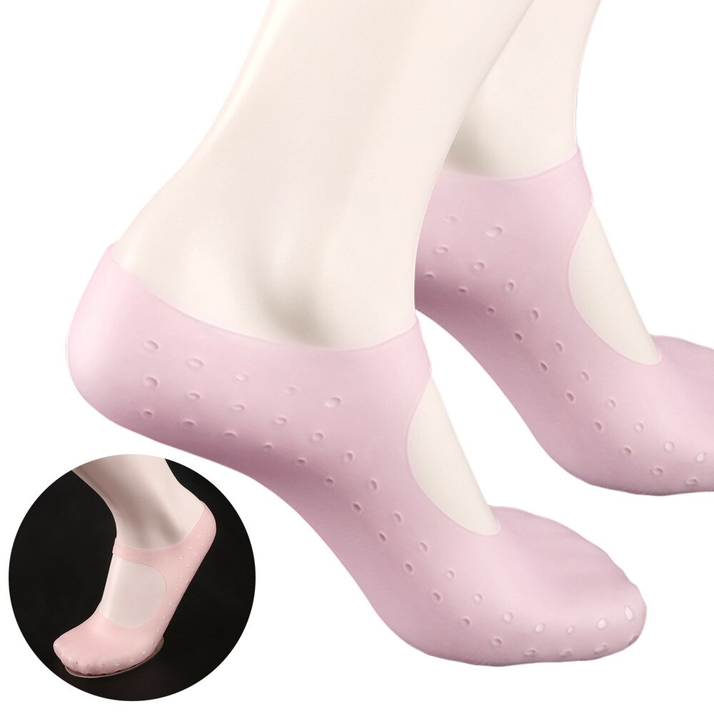 1 par gelstrumpa silikon smärtlindring sprickförebyggande återfukta borttagning av död hud socka fotvårdsverktyg fotskydd med hål