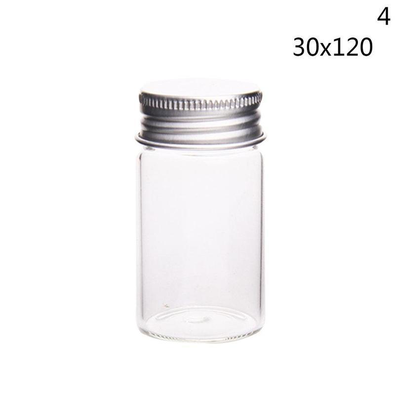 5pcs/Lot Handmade Party Decoration Bottles Mini Glass Bottles Vials Aluminum Cap Tiny Clear Glass Pill Bottle MNP2910: 30mmx120mm