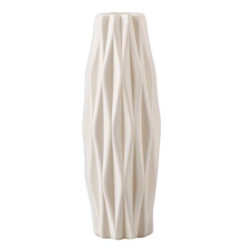 Blomstervase dekoration hjem plast vase hvid efterligning keramisk blomsterkurv nordisk dekoration vaser (hvid): Default Title