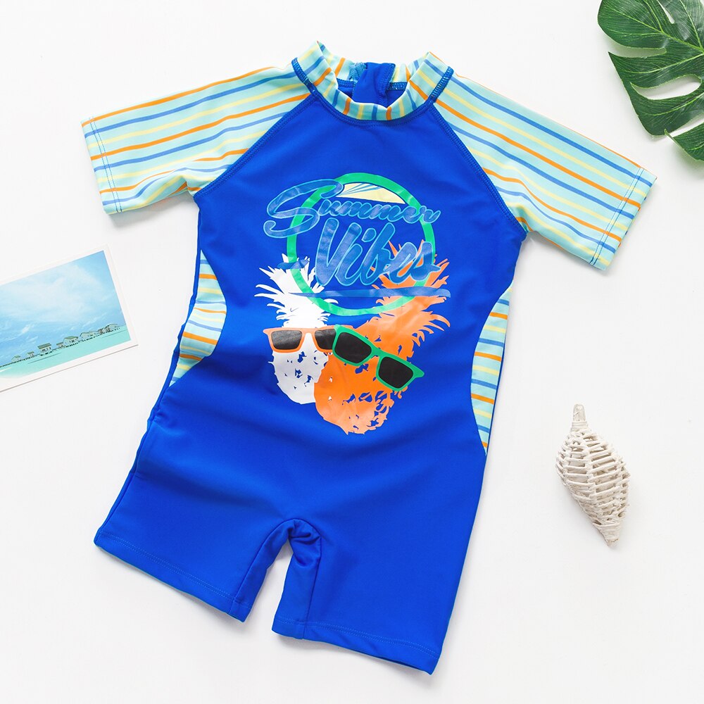 Boys Swimsuit One Piece Little Boys' One-Piece Swimwear For Children Swimsuit UPF 50+ Kids Boys Sports Bathing Suits: 8T