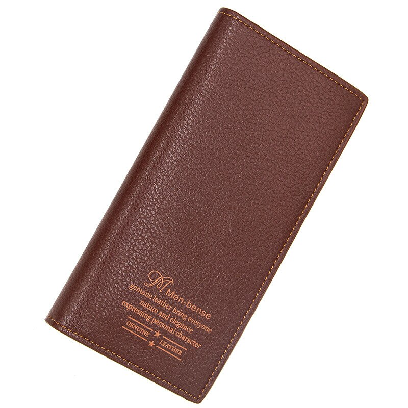 Mænds tegnebog læder ultra tynd lang pengepung telefon taske multi-kort position kreditkort indehaveren vintage mandlig kobling taske