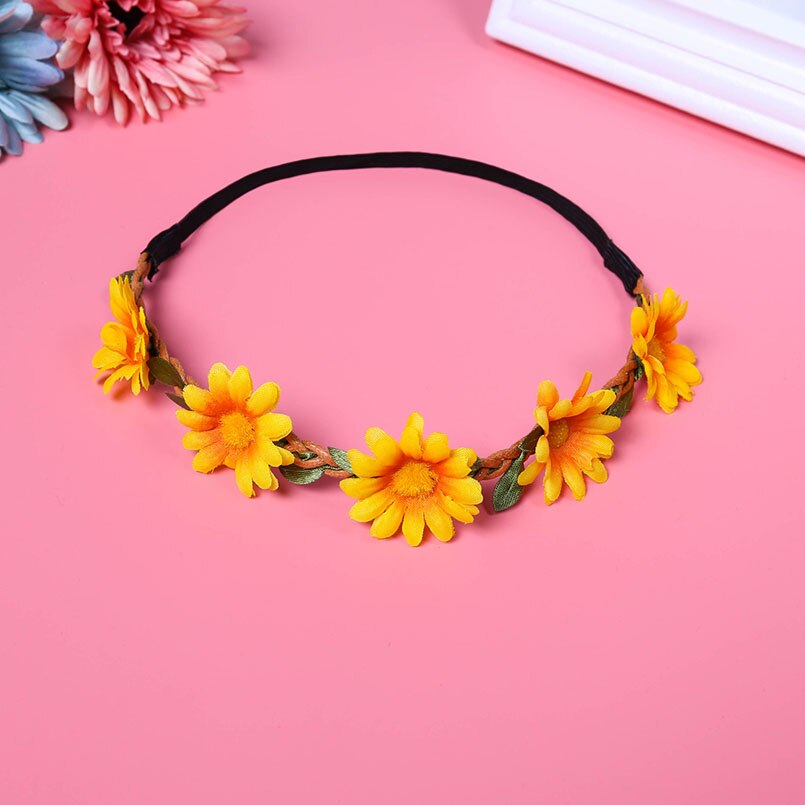 Meisjes Bloemenslingers Krans Bohemian Wijnstok Verstelbare Bruiloft Garen Guirlande Zoete Haarbanden Accessoires Voor Beach Mermaid Swim