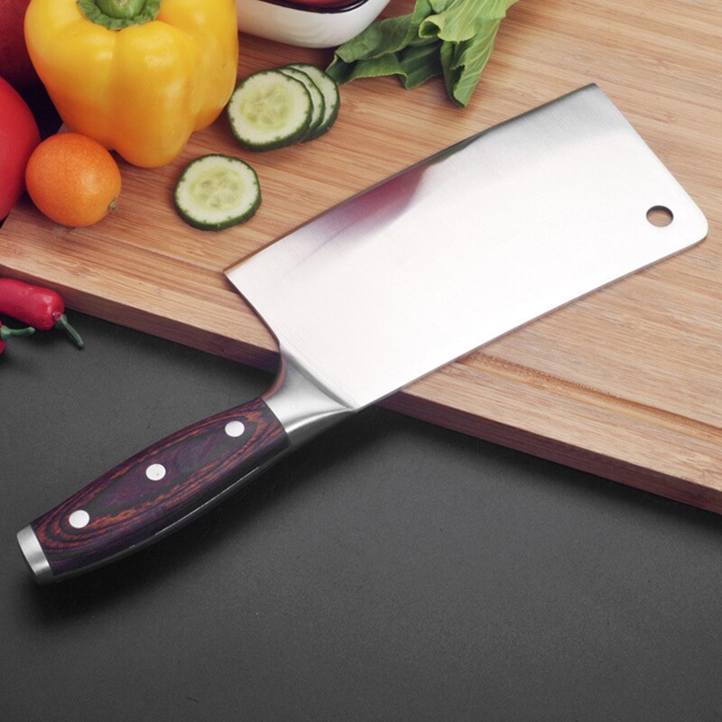 Knife Kitchen Chopping Chef Knives Tool Stainless Steel Wood Handle Bone Cutter Meat Cleaver Slicer Vegetable Knife