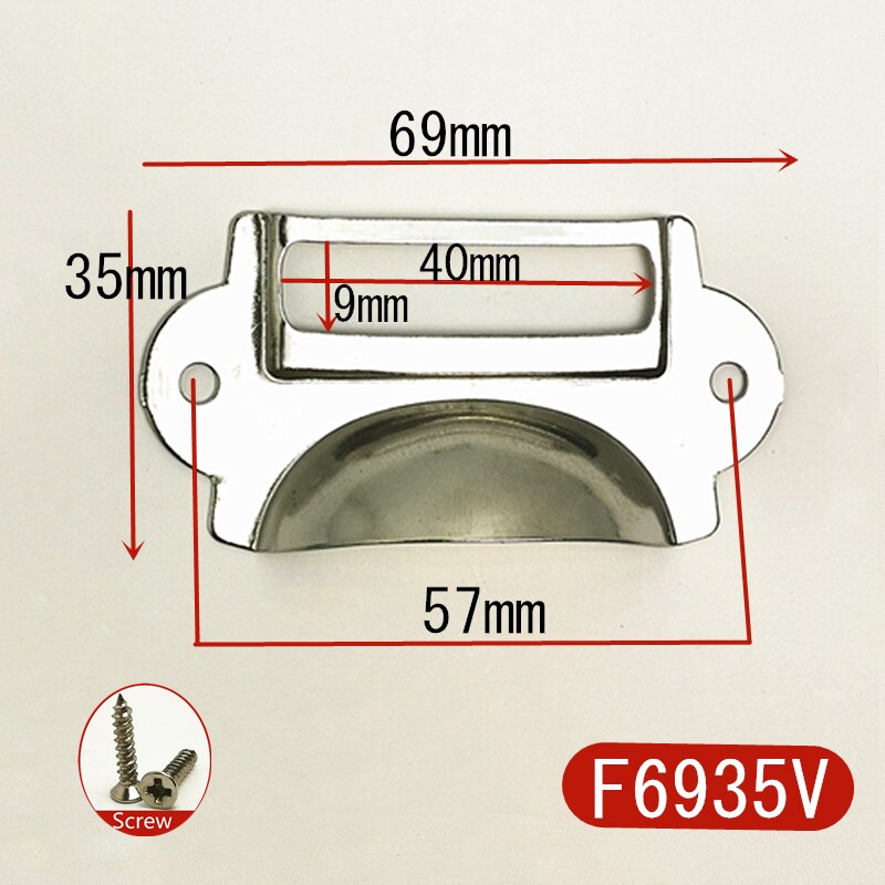 5 Stks/partij Antiek Messing Brons Metalen Label Pull Frame Handvat Bestand Naam Kaarthouder Voor Meubels Kast Lade Doos case Bin: F6935V