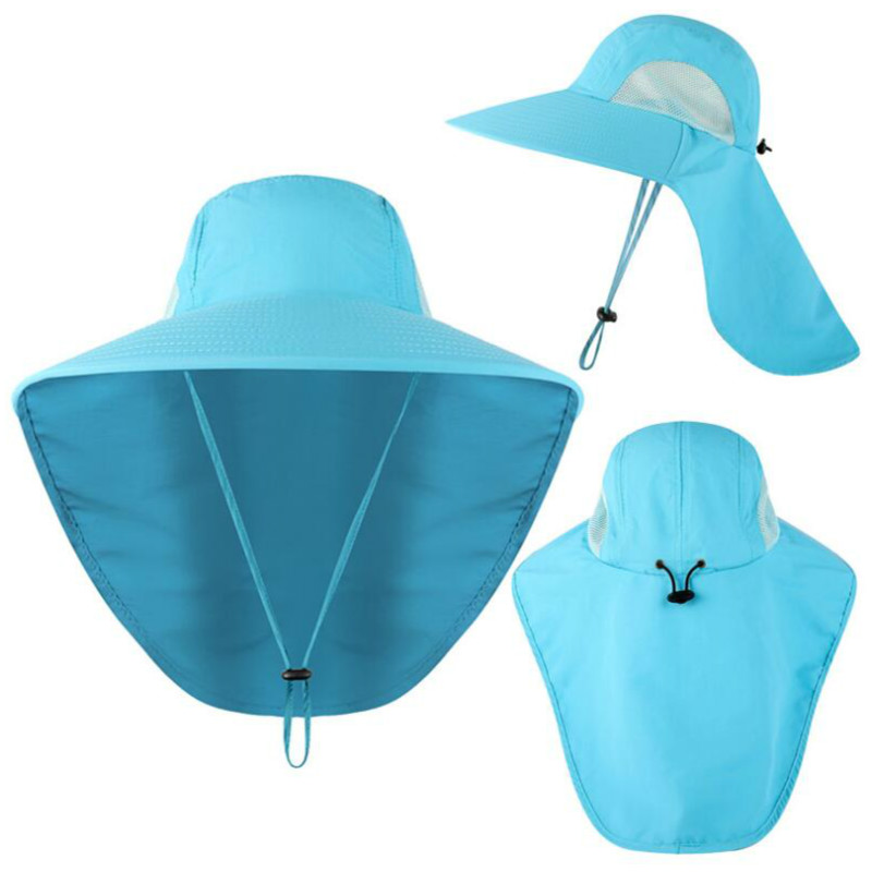 Brede Rand Vissen Hoed Met Hals Cover Sneldrogend Uv-bescherming Vissers Zonnehoed Verstelbare Wandelen Camping Mannen Emmer Hoed cap