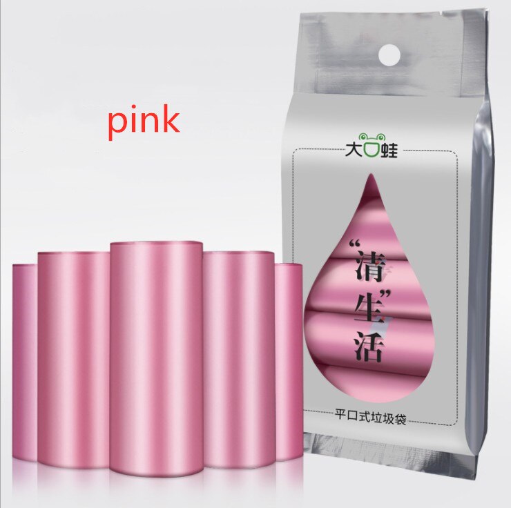5 Rolls/pack Kitchen Garbage Bags Material Rubbish Dispense Storage Multicolor Disposable Continuous Roll Thicken Household: Pink