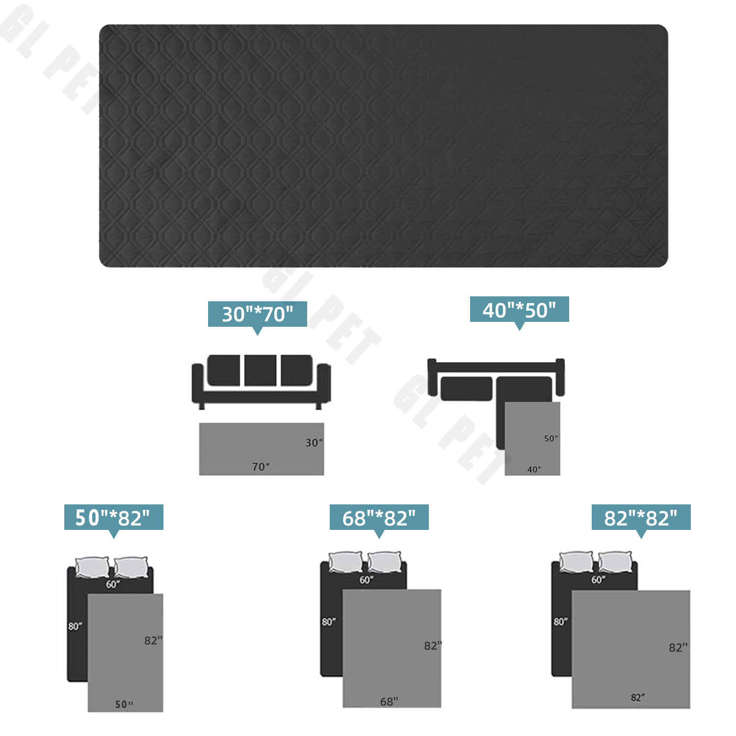 Funda de cama antideslizante impermeable para perros y manta para mascotas, sofá, alfombrilla para cama para mascotas, protectores de colchón para incontinencia de coche, funda para sofá y muebles