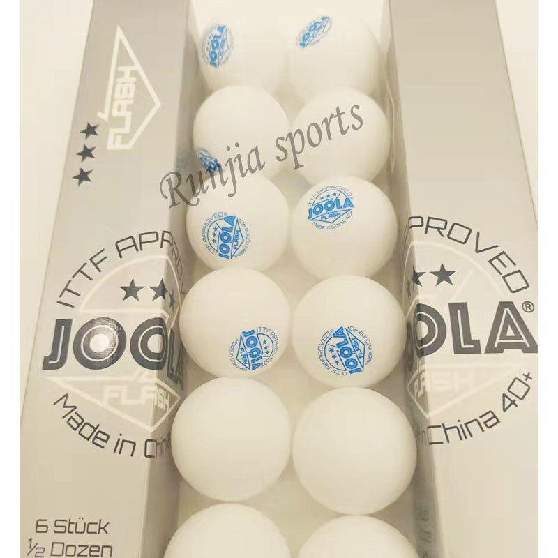 JOOLA-6 pelotas de plástico para tenis de mesa, originales, sin costuras, 40 + Material, color blanco, aprobado por ITTF