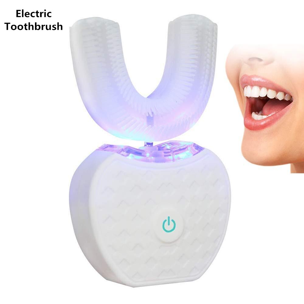 Tanden Whitening Blauw Licht U Ultra Sonic Elektrische Tandenborstel Usb Opladen Intelligente IPX7 Waterdichte Automatische Sonic Tandenborstel: white