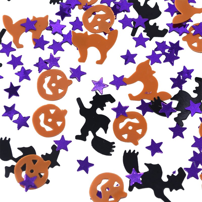 15g Black Bar Cat Spider Star wizard Skull Orange Pumpkin Happy Halloween Confetti Table Sprinkles Supplies Halloween Decoration