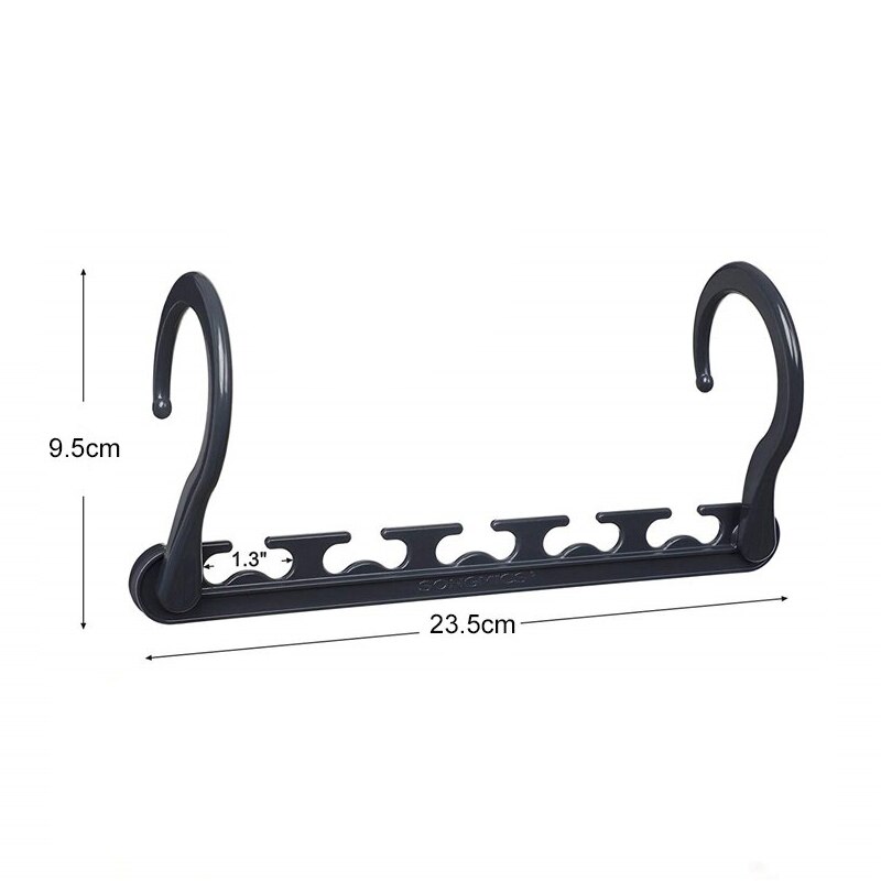 Wardrobe Storage Space-saving Hanger Hooks Plastic Hook Closet Hanger Rack Bedroom Storage Organizer Closet Shelves: Black 1pc