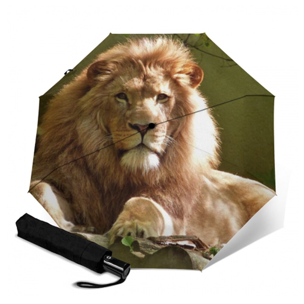 Ombrelle de pluie pour femmes | Entièrement automatique, ombrelle de soleil et de pluie pour l'extérieur, ombrelle de pluie, pour femmes, imprimé de Lion, à la: YSA1610