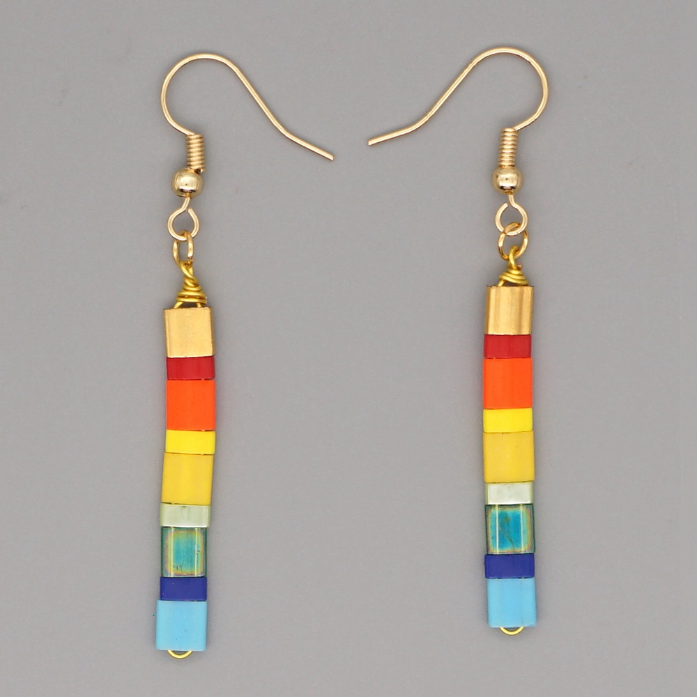 Go2boho Boho kolczyki dla kobiet Rainbow Tila kolczyki z koralików biżuteria Miyuki kolczyki z koralików biżuteria czeski Pendientes prezent: TLE200010D