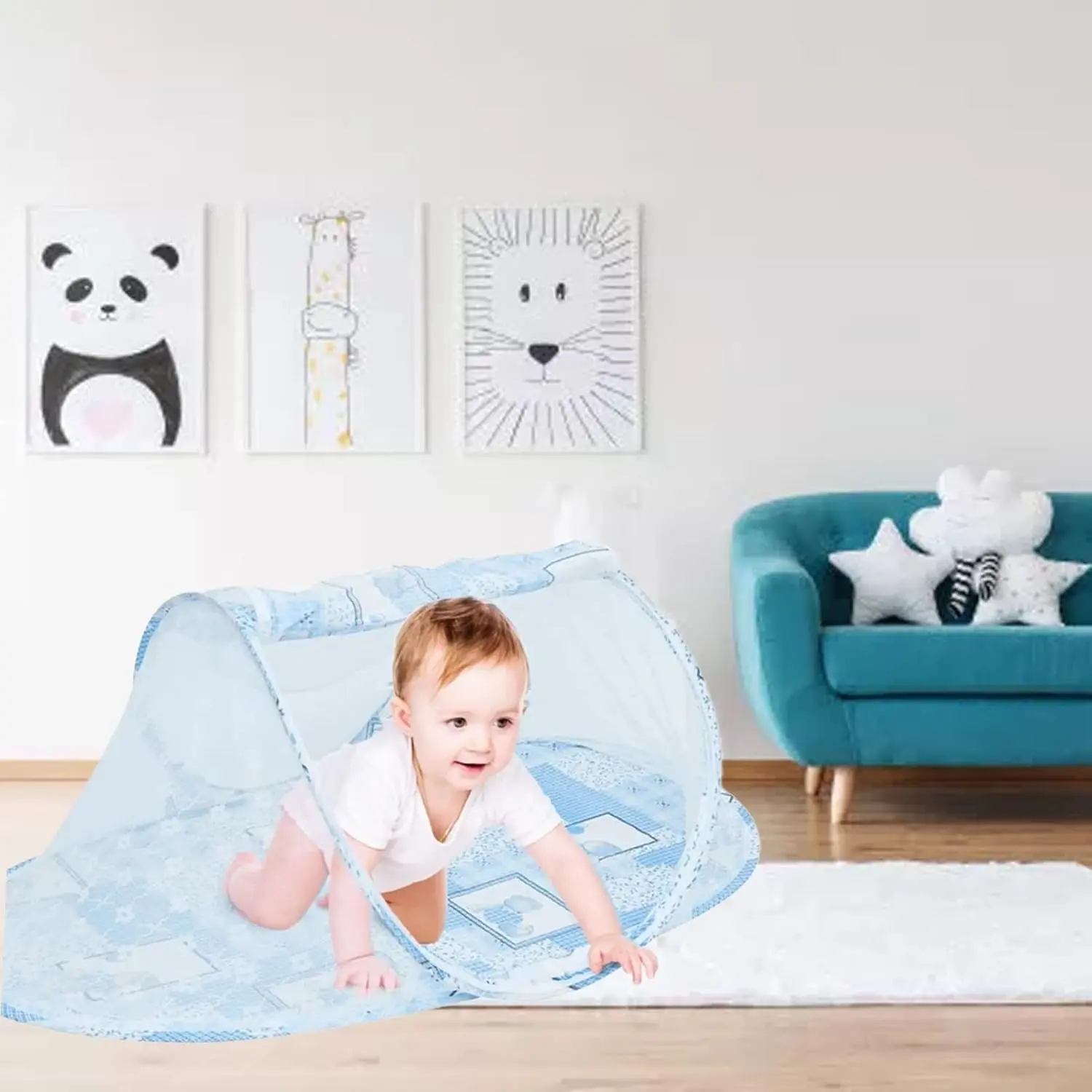 High Density Mesh Children's Mosquito Net Free Installation Portable Mosquito Net Cartoon Boat Shaped Mosquito Net Bed Tent