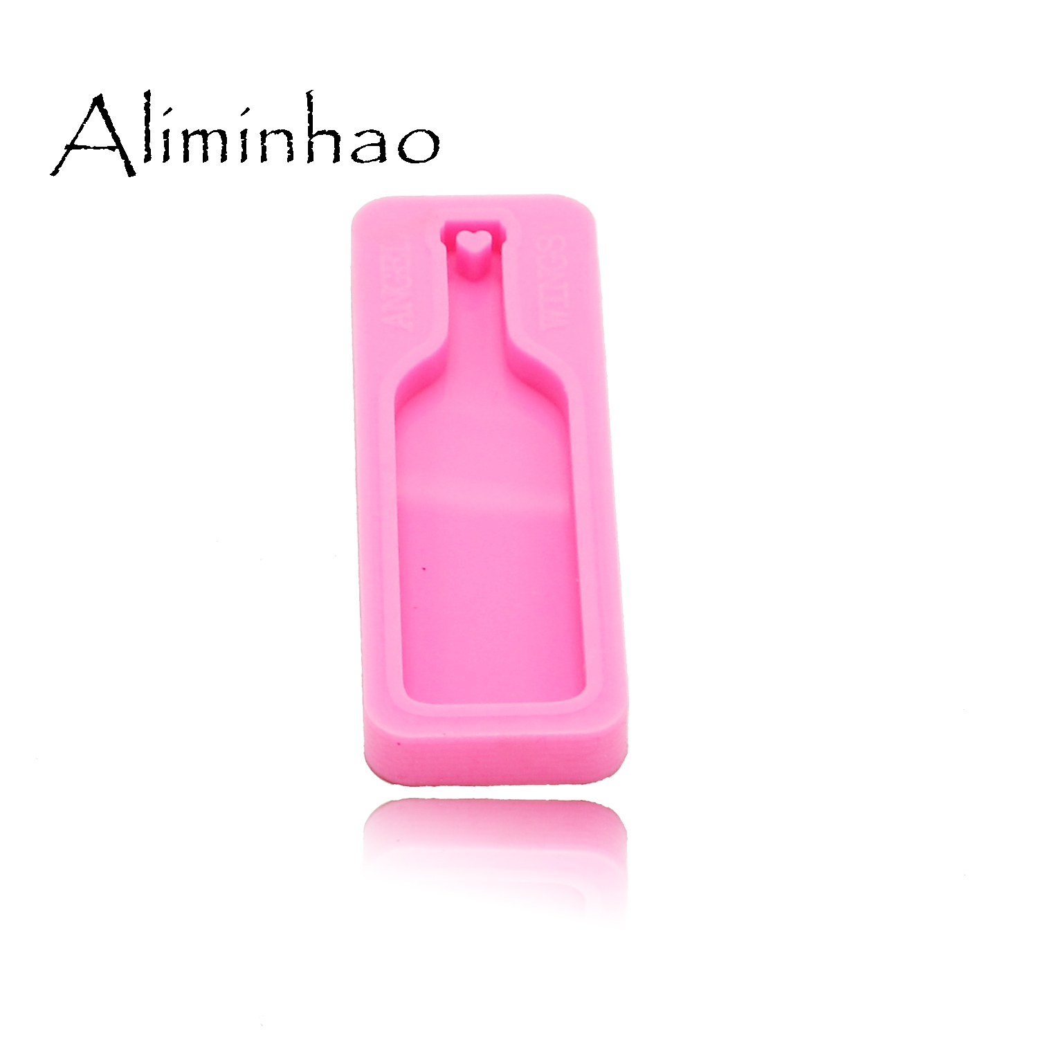 DY0190-Molde de vaso brillante, moldes de silicona epoxi DIY, moldes de Resina de silicona para manualidades, molde para llaveros con forma de botella de vino