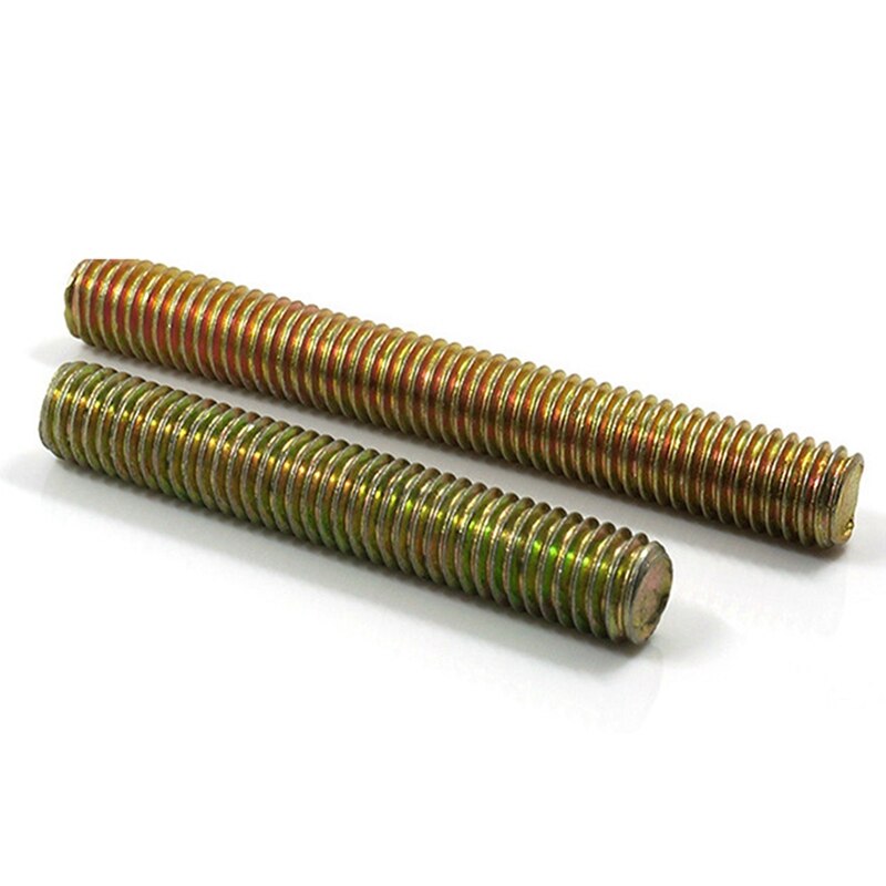 Varilla roscada de 1,25 Mm de paso M8 X 80 Mm, Varillas roscadas chapadas en Zinc de Color, varillas de tornillo para mantenimiento de varias aplicaciones