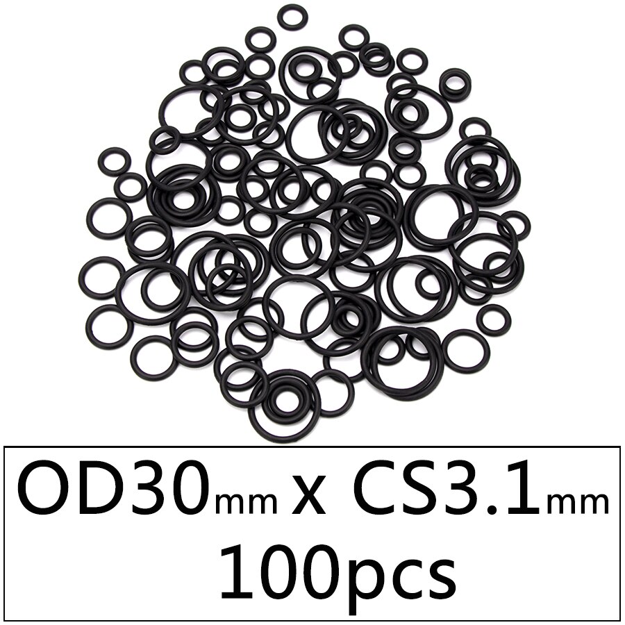 100pcs NBR Nitrile Rubber Sealing O-ring Gasket Replacement Seal O ring OD 15mm-35mm CS 3.1mm Black Washer DIY Accessories S106: DQ30x3.1x100