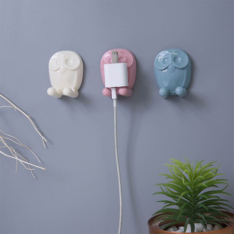 Autoadhesivo multifunción búho forma soporte para cepillos de dientes montado en la pared enchufe almacenamiento colgador baño accesorio pegar ganchos