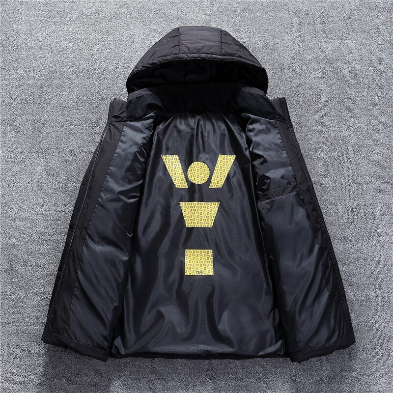 Veste d'hiver hommes Parka manteau décontracté automne col montant bouffant épais chapeau blanc canard manteaux mâle hommes hiver doudoune