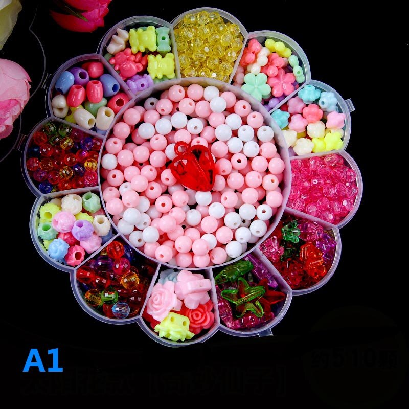 Pack Flower Jewery DIY Beads Necklace Bracelets Loose Beads Kids Decorative Beads Craft Making Suit Accessories: 1