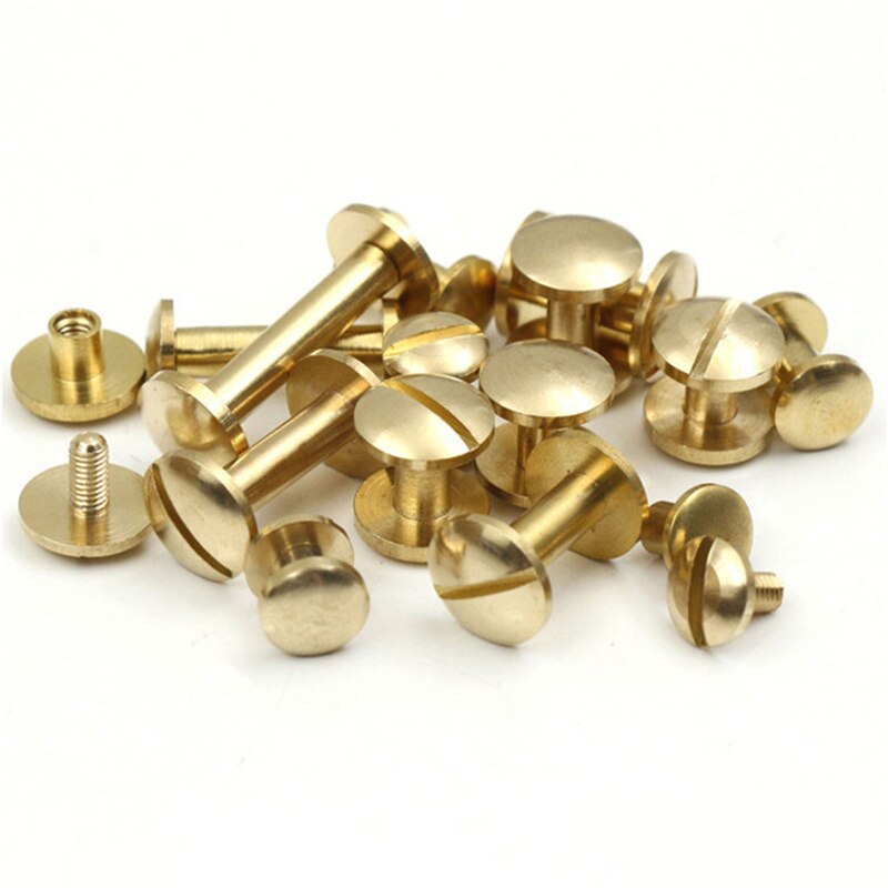 20Pcs plane/Arc Brass Screw Rivets DIY Luggage Leather Accessories Screw Stud Belt Nail Screw Buckle Album Binding Books spikes: curved / 10 4  4mm