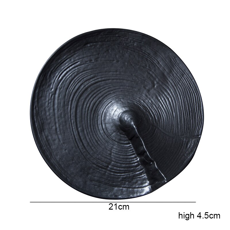 Ceramic Dinner Plate Vegetable Dish Sushi Pasta Steak Plate Restaurant Shaped Tableware Snack Dessert Tray Cooking Dish: 8.25 inch 2