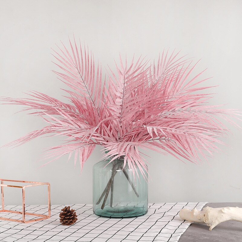 Simulation plast grøn plante kunstig palme pink blå buket bryllup hall blomsterarrangement hjem have planter blad indretning