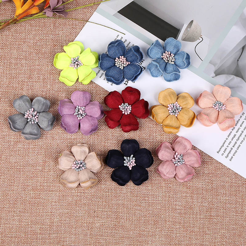 5pcs Chiffon Artificial Flower Handmade DIY Fabric Flowers for Wedding Party Craft Home DIY Decoration