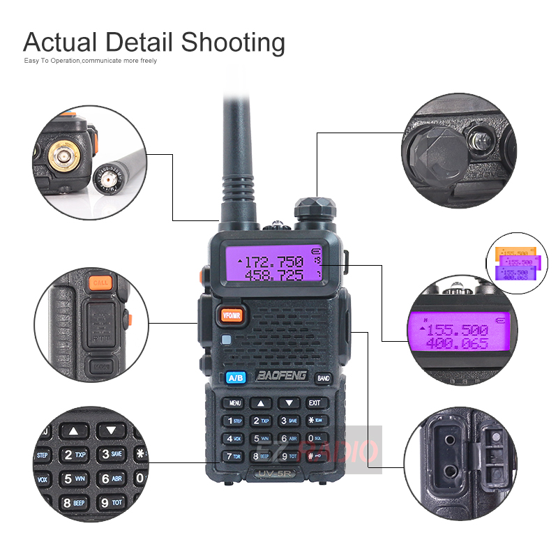 Baofeng UV-5R Walkie Talkie Dual Band 2 Manier Cb Ham Radio UV5R 5W Vhf Uv 5R Hf Transceiver uv 82 Snelle Levering Van Polen Eu