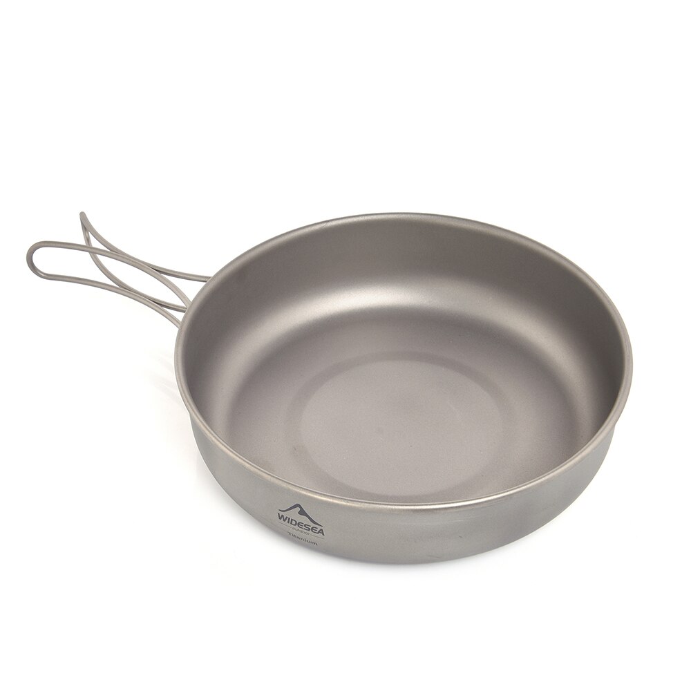 Widesea Titanium Nonstick Frying Pan Pot Bowl Camping Ultra-light Plate Tableware Cooking Utensils Bbq Picnic Cookware: Titanium Frying pot