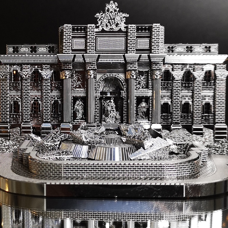 IRON STAR-rompecabezas 3D de Fontana di Trevi para niños, modelo de ensamblaje de Metal, juguetes creativos de acero inoxidable, 2 hojas,