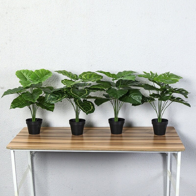 Arbre vert artificiel en plastique, fausses plantes, décoration de jardin pour la maison, toucher réaliste, décor de Table intérieure, petit arbre