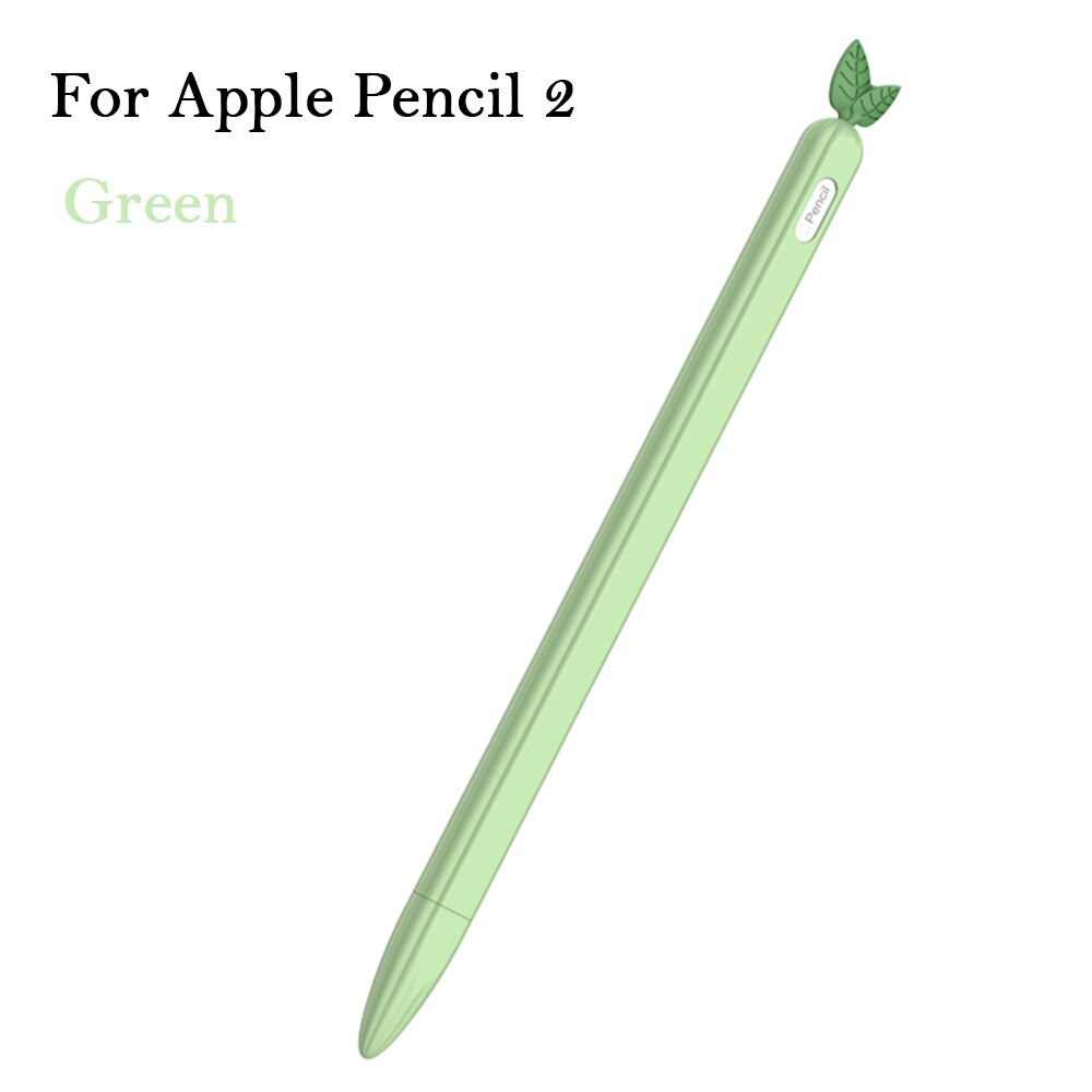 Cute Cat Ear Anti-scroll Silicone Protective Pouch Cap Holder Nib Cover Protective Case Skin For Apple Pencil 1 2 Tablets Pen Co: green For Pencil 2