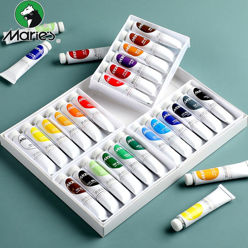 Set Di 12 Colori Per Vetro E Tessuti – Vernici Acriliche Heavy Body, 25 Ml Per Colore, Alta Pigmentazione, Per Tela, Legno, Ceramica