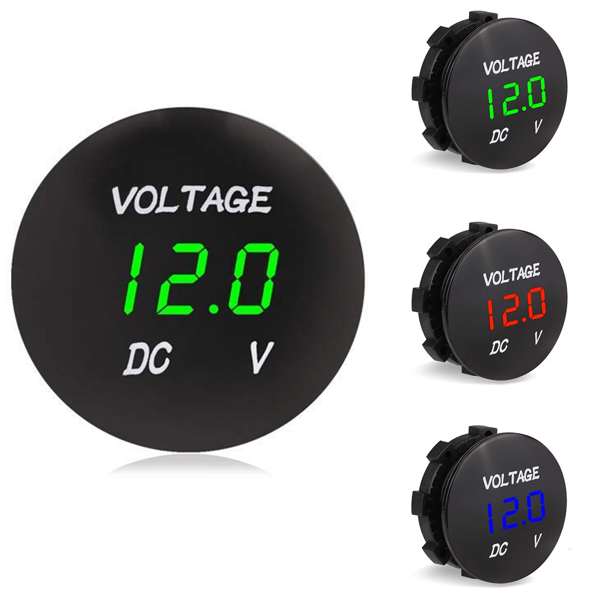 Voltmètre pour motos 12-24V cc | Affichage Digital, voltmètres DC Volt mètre pour caravanes moto voiture bateau ATV remorque