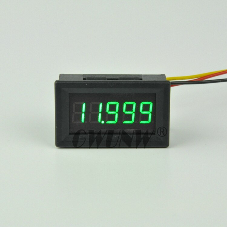 Voltímetro digital de CC GWUNW BY536V 9,9999 (10V) medidor de probador de voltaje de alta precisión de 5 bits: green