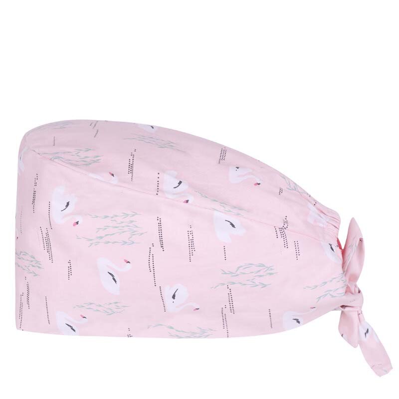 Printed Hats Men And Women Button Work Hat Casual Unisex Scrub Cap Bouffant Hat Gorro Enfermera Quirofano Scrub Cap
