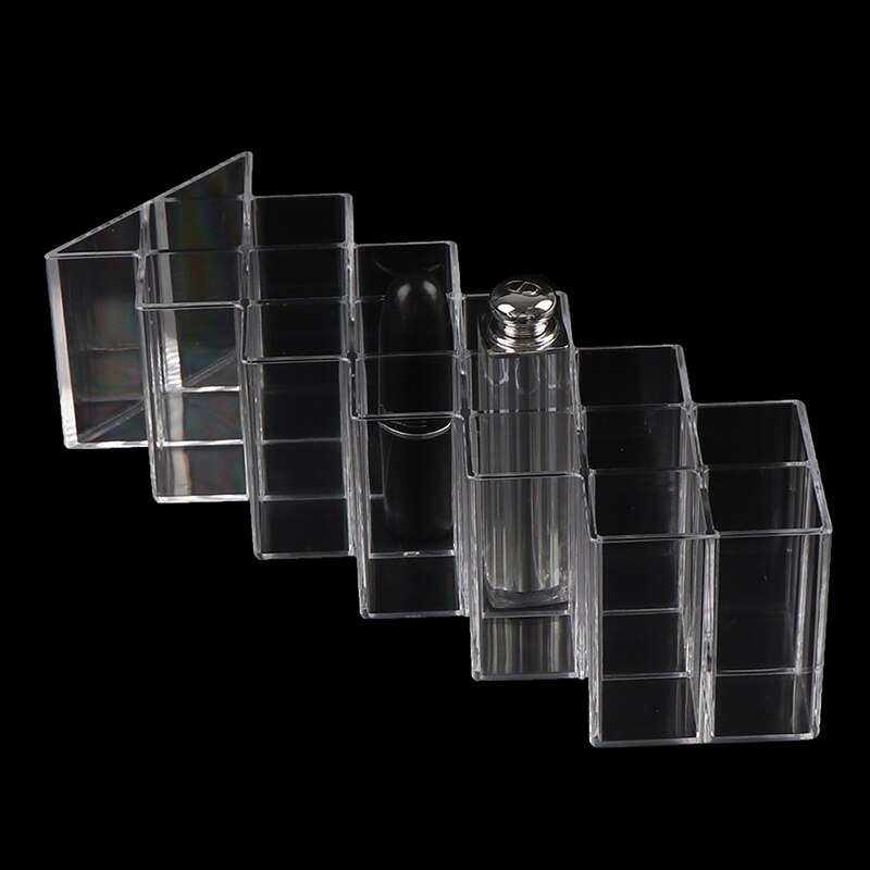 Gitter akryl læbestift organisator stående makeup opbevaringsstativ bord lipgloss holder gennemsigtig kosmetik beholder