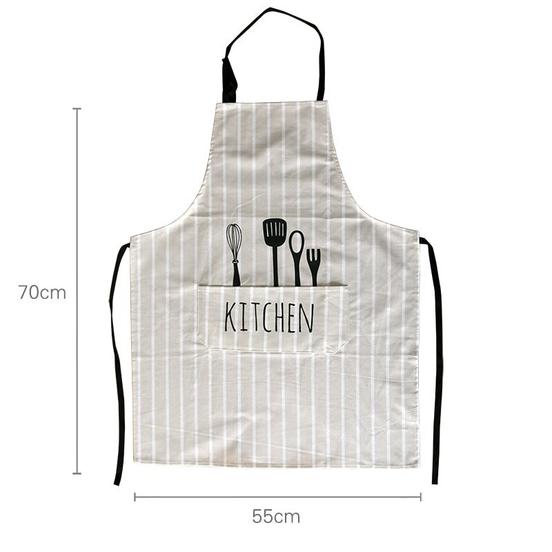 Justerbart print mønster forklæde kok tjener køkken kokke forklæde med lommer polyester vandtæt køkkenredskaber til mand kvinde