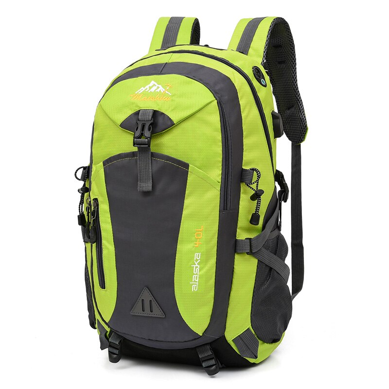 Mochila deportiva impermeable de 40l de capacidad para hombre, bolsa de viaje unisex para deporte al aire libre, montañismo, senderismo, escalada y camping: Verde