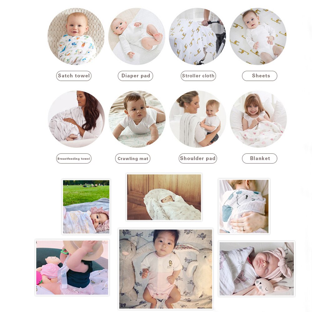 4 stk/parti babyteppe barnebleier muslinsvø 100%  bomullsflanellbleier til nyfødte barnfotograferingstepper nyfødtomslag